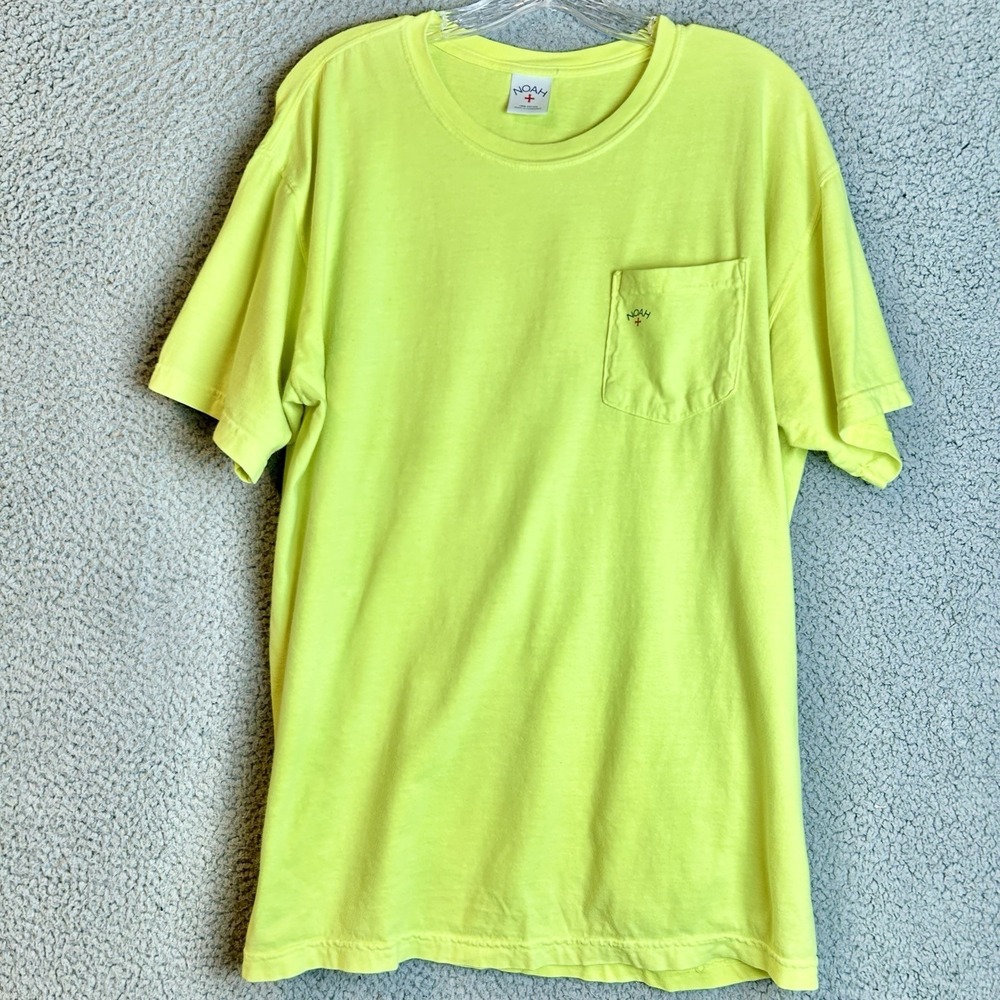 Noah Neon Yellow Core Pocket Tee Size Large - Excellent Condition